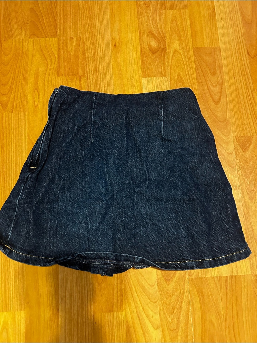 H&M Dark Blue Good Denim Flared Mini Skirt Size 2 - Picture 3 of 4